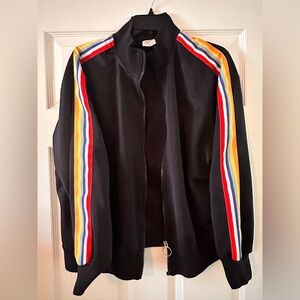 90s Y2K Multicolor Stripe Black Jacket
